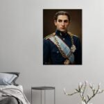 Mohammad Reza Shah Naval Uniform Portrait Canvas – Persian Royal Wall Art — detail 3