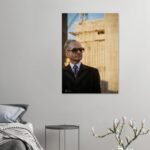 Mohammad Reza Shah Observing Construction Projects – Modern Canvas Wall Art — detail 3
