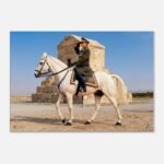 Mohammad Reza Shah on Horseback at Pasargadae – Historical Digital Canvas — detail 4