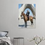 Mohammad Reza Shah on Horseback – Historic Military Canvas Art — detail 3