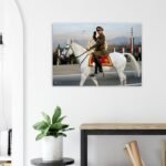 Mohammad Reza Shah on Horseback – Historic Military Canvas Art — detail 5