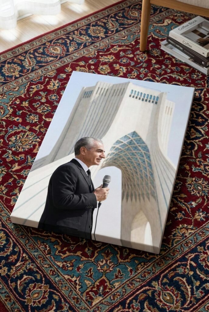 Mohammad Reza Shah Pahlavi Azadi Square Canvas Print – Persian Royal Historic Decor — detail 5