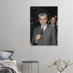 Mohammad Reza Shah Pahlavi Candid Portrait Canvas Wall Art – Persian Royal Decor — detail 2