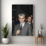 Mohammad Reza Shah Pahlavi Candid Portrait Canvas Wall Art – Persian Royal Decor — detail 4