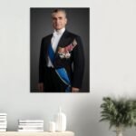 Mohammad Reza Shah Pahlavi Canvas Print – Persian Royal Formal Attire Wall Art
