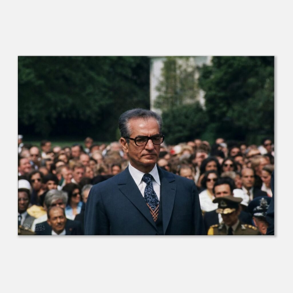 Mohammad Reza Shah Pahlavi Canvas Print – Persian Royal Historic Wall Art — detail 3