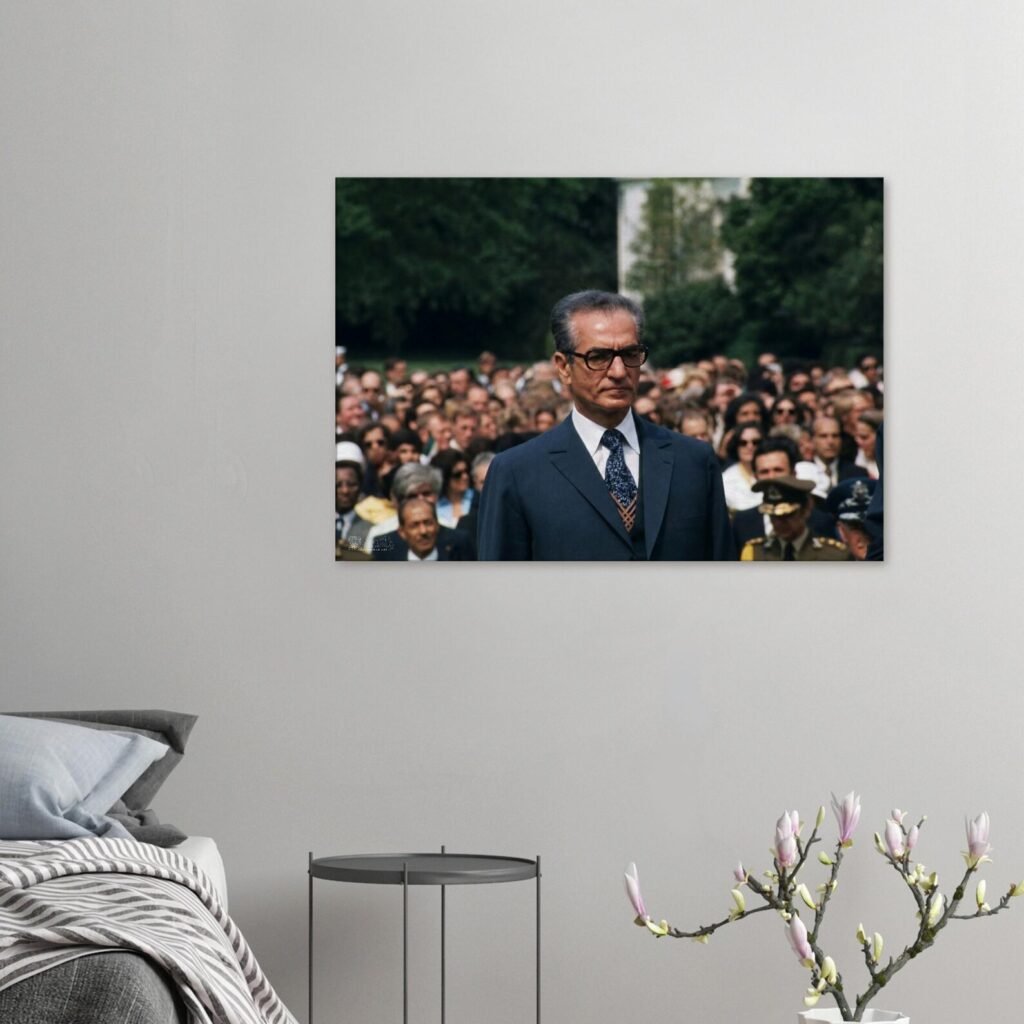 Mohammad Reza Shah Pahlavi Canvas Print – Persian Royal Historic Wall Art — detail 4