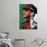 Mohammad Reza Shah Pahlavi Graphic Art Canvas – Persian Royal Portrait Wall Art — detail 2