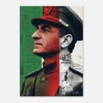 Mohammad Reza Shah Pahlavi Graphic Art Canvas – Persian Royal Portrait Wall Art — detail 3