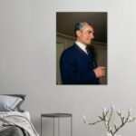Mohammad Reza Shah Pahlavi in a Formal Party Suit – Elegant Persian Royal Wall Art — detail 2
