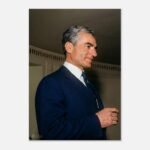 Mohammad Reza Shah Pahlavi in a Formal Party Suit – Elegant Persian Royal Wall Art — detail 3