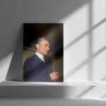 Mohammad Reza Shah Pahlavi in a Formal Party Suit – Elegant Persian Royal Wall Art — detail 4