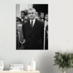 Mohammad Reza Shah Pahlavi in a Formal Suit – Diplomatic Canvas Wall Art