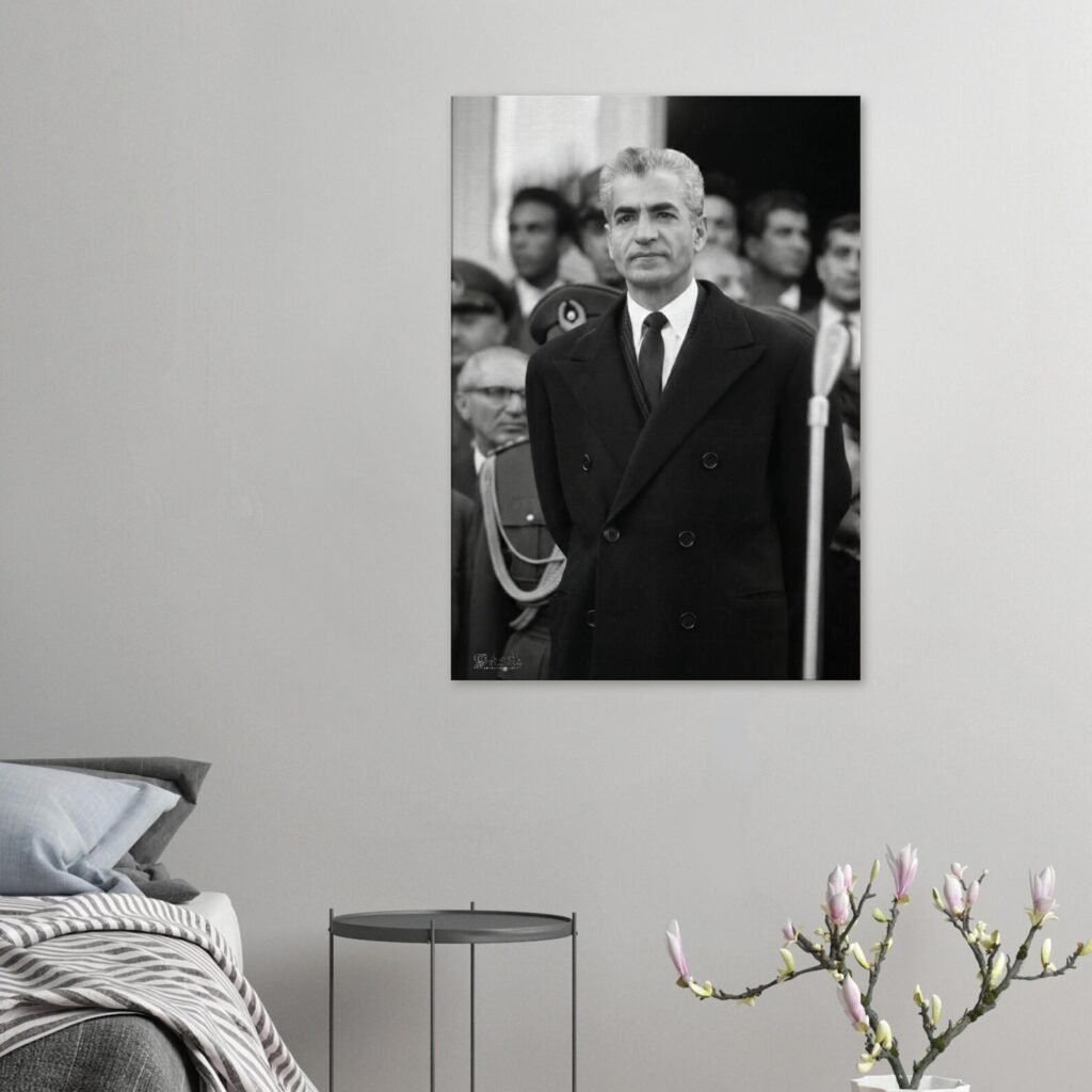 Mohammad Reza Shah Pahlavi in a Formal Suit – Diplomatic Canvas Wall Art — detail 2