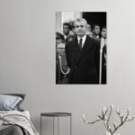 Mohammad Reza Shah Pahlavi in a Formal Suit – Diplomatic Canvas Wall Art — detail 2