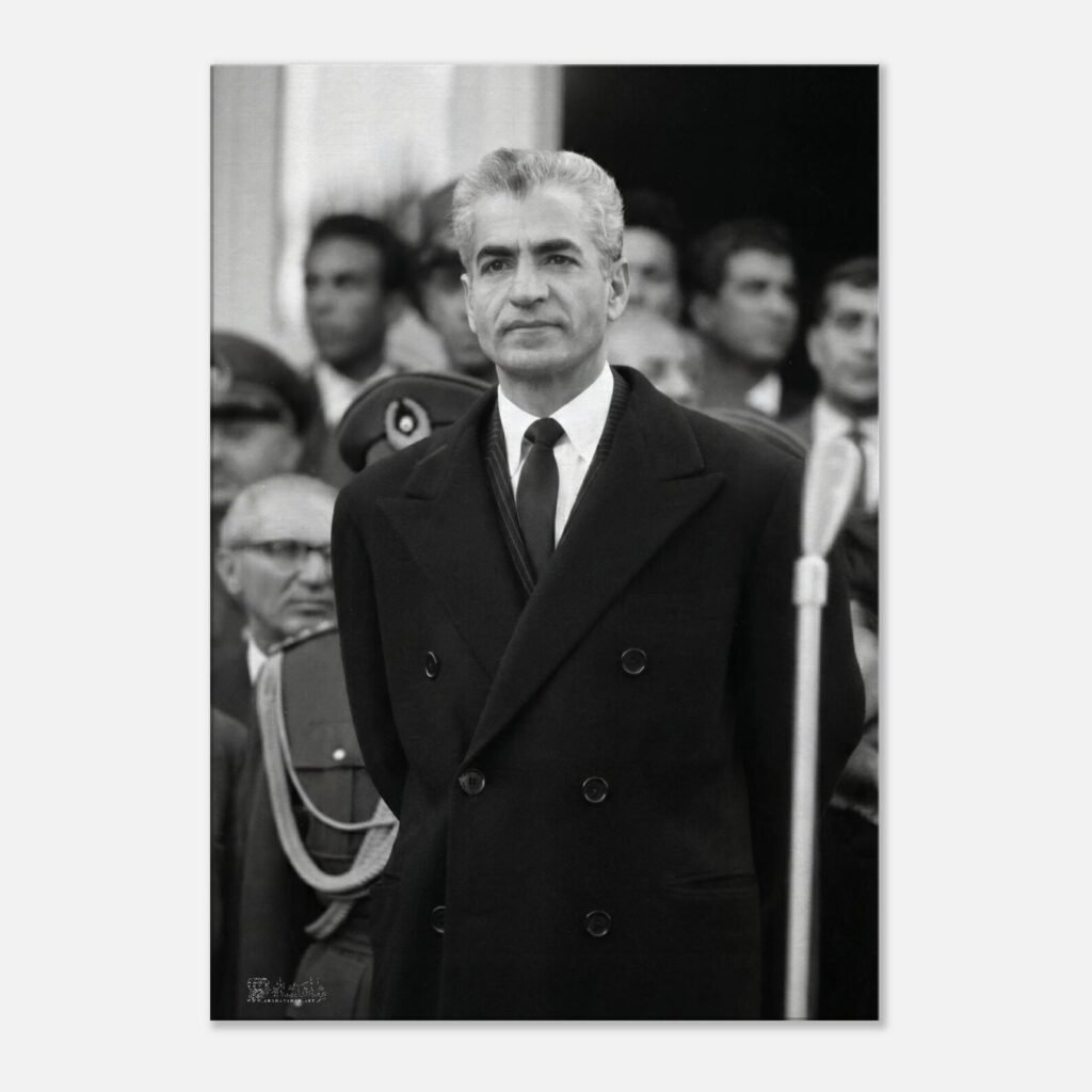 Mohammad Reza Shah Pahlavi in a Formal Suit – Diplomatic Canvas Wall Art — detail 3