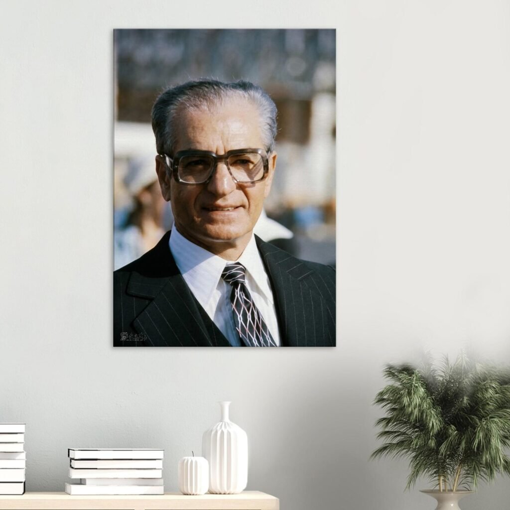 Mohammad Reza Shah Pahlavi in a Formal Suit – Luxury Persian Royal Wall Canvas