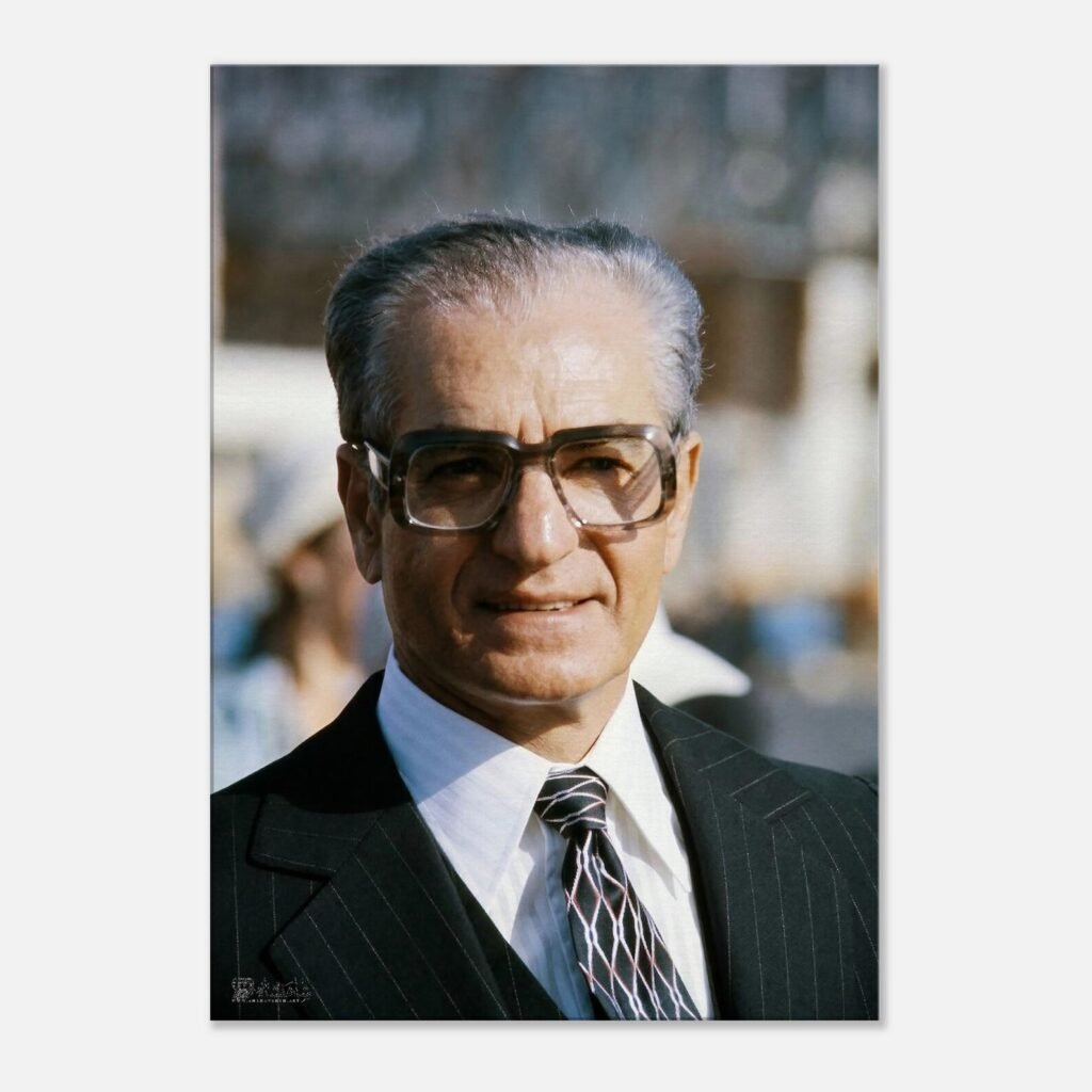 Mohammad Reza Shah Pahlavi in a Formal Suit – Luxury Persian Royal Wall Canvas — detail 2