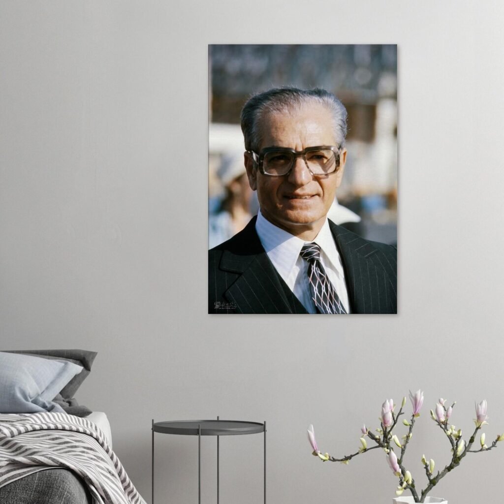 Mohammad Reza Shah Pahlavi in a Formal Suit – Luxury Persian Royal Wall Canvas — detail 3