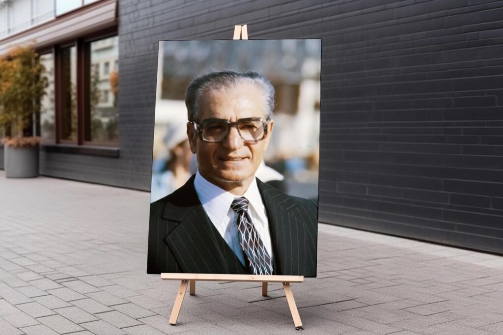 Mohammad Reza Shah Pahlavi in a Formal Suit – Luxury Persian Royal Wall Canvas — detail 4