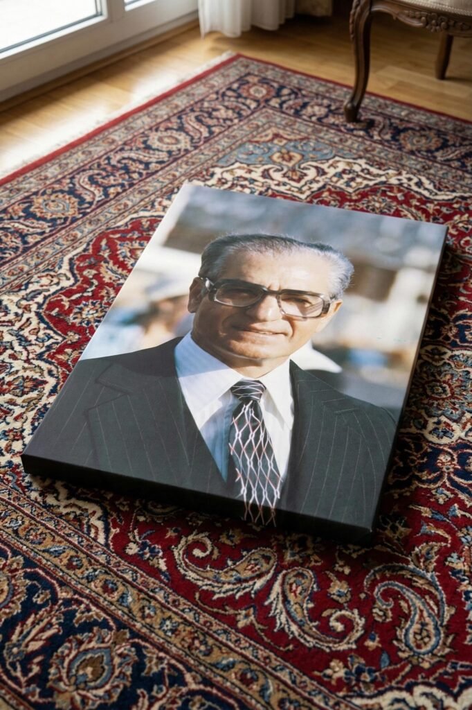 Mohammad Reza Shah Pahlavi in a Formal Suit – Luxury Persian Royal Wall Canvas — detail 5