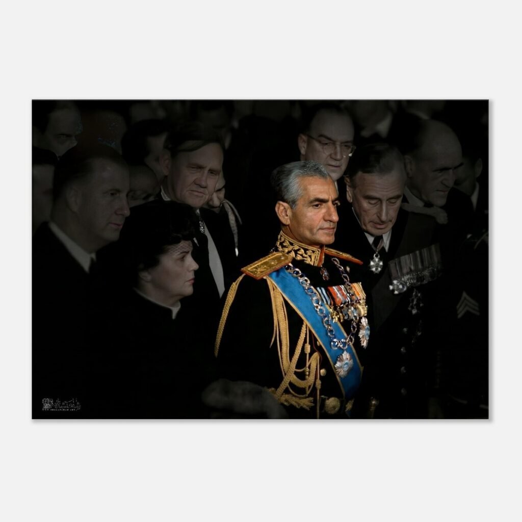 Mohammad Reza Shah Pahlavi in Formal Ceremonial Attire – Luxury Canvas Wall Art — detail 2