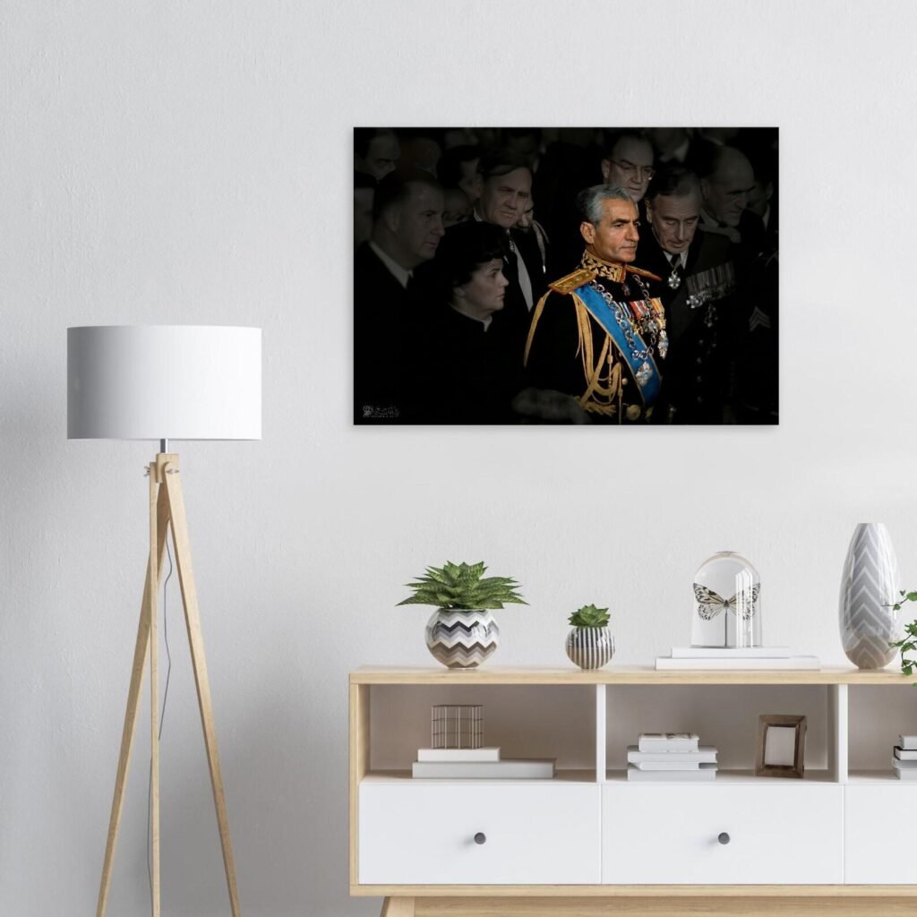 Mohammad Reza Shah Pahlavi in Formal Ceremonial Attire – Luxury Canvas Wall Art — detail 4