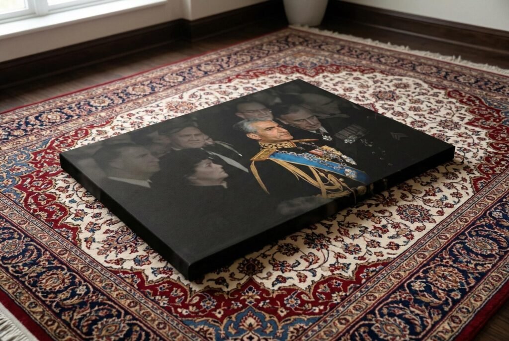 Mohammad Reza Shah Pahlavi in Formal Ceremonial Attire – Luxury Canvas Wall Art — detail 6