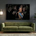 Mohammad Reza Shah Pahlavi in Formal Ceremonial Attire – Luxury Canvas Wall Art — detail 7