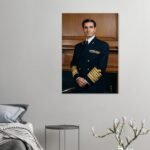 Mohammad Reza Shah Pahlavi Naval Portrait Canvas Art – Persian Historic Royal Decor — detail 2