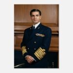 Mohammad Reza Shah Pahlavi Naval Portrait Canvas Art – Persian Historic Royal Decor — detail 3