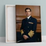 Mohammad Reza Shah Pahlavi Naval Portrait Canvas Art – Persian Historic Royal Decor — detail 7