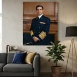 Mohammad Reza Shah Pahlavi Naval Portrait Canvas Art – Persian Historic Royal Decor — detail 9