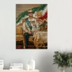 Mohammad Reza Shah Pahlavi Portrait Canvas Wall Art – Persian Royal Decor
