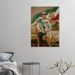 Mohammad Reza Shah Pahlavi Portrait Canvas Wall Art – Persian Royal Decor — detail 2