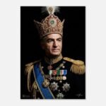 Mohammad Reza Shah Pahlavi Royal Crown Canvas Print – Persian Imperial Portrait Wall Art — detail 3