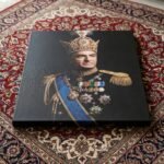 Mohammad Reza Shah Pahlavi Royal Crown Canvas Print – Persian Imperial Portrait Wall Art — detail 5