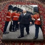 Mohammad Reza Shah Pahlavi with British Royal Guards Canvas Wall Art – Persian Historic Decor — detail 4