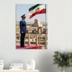 Mohammad Reza Shah Persepolis Air Force Uniform Canvas Print – Persian Heritage Wall Art