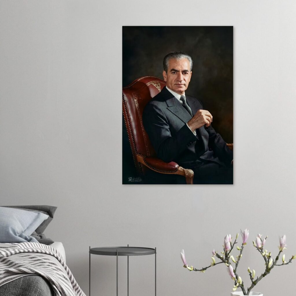 Mohammad Reza Shah Portrait Canvas Print – Persian Royal Historic Wall Art — detail 2