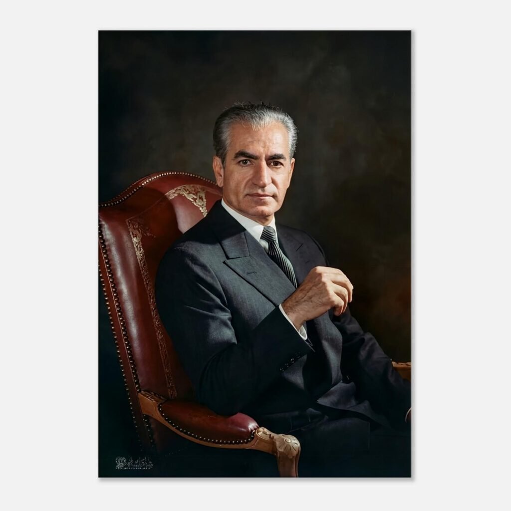 Mohammad Reza Shah Portrait Canvas Print – Persian Royal Historic Wall Art — detail 3