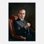 Mohammad Reza Shah Portrait Canvas Print – Persian Royal Historic Wall Art — detail 3