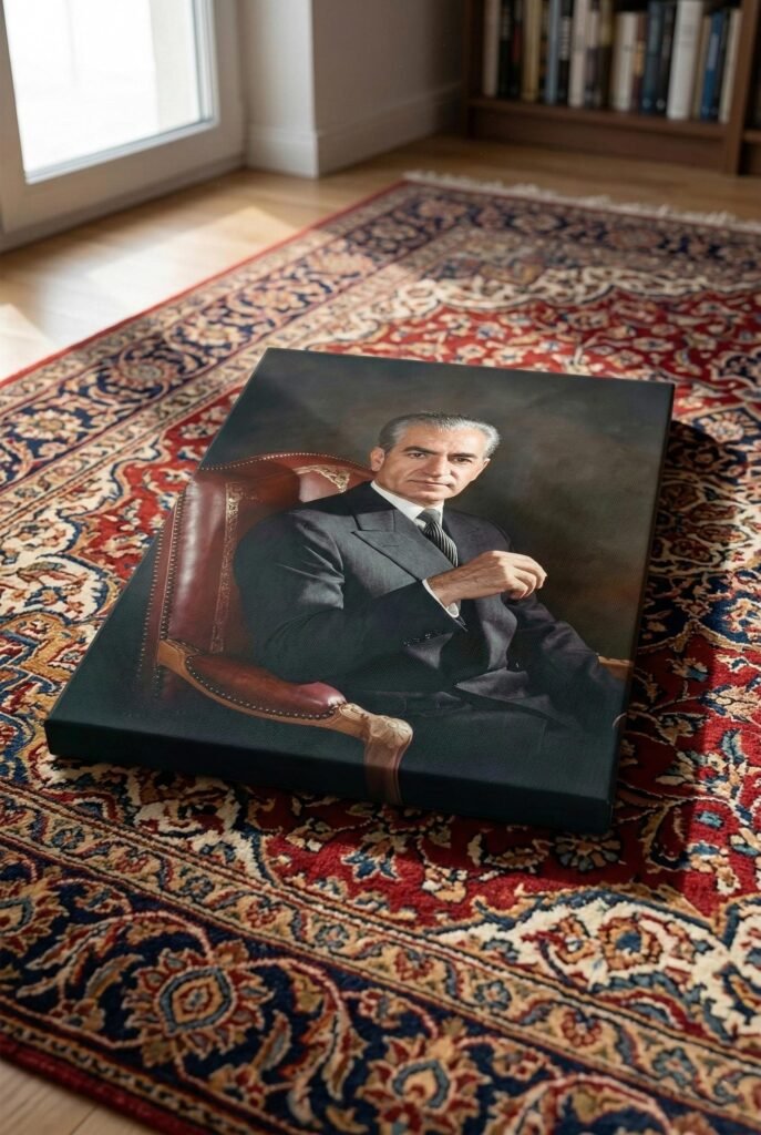 Mohammad Reza Shah Portrait Canvas Print – Persian Royal Historic Wall Art — detail 9