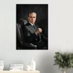 Mohammad Reza Shah Seated in a Formal Suit – Classic Canvas Wall Art