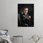 Mohammad Reza Shah Seated in a Formal Suit – Classic Canvas Wall Art — detail 3