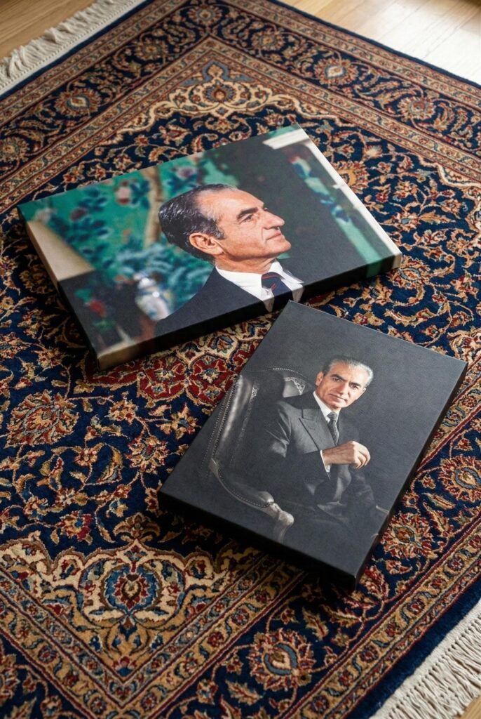 Mohammad Reza Shah Seated in a Formal Suit – Classic Canvas Wall Art — detail 4