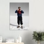 Mohammad Reza Shah Skiing Action Portrait – Persian Royal Canvas Wall Art