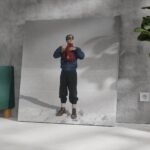 Mohammad Reza Shah Skiing Action Portrait – Persian Royal Canvas Wall Art — detail 10