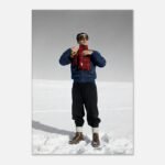 Mohammad Reza Shah Skiing Action Portrait – Persian Royal Canvas Wall Art — detail 2