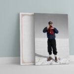 Mohammad Reza Shah Skiing Action Portrait – Persian Royal Canvas Wall Art — detail 9